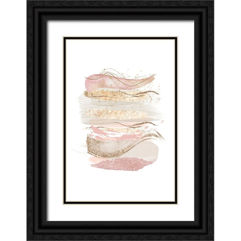 Mystical Pink Abstract-1 Black Ornate Wood Framed Art Print with Double Matting by Moss, Sally Ann