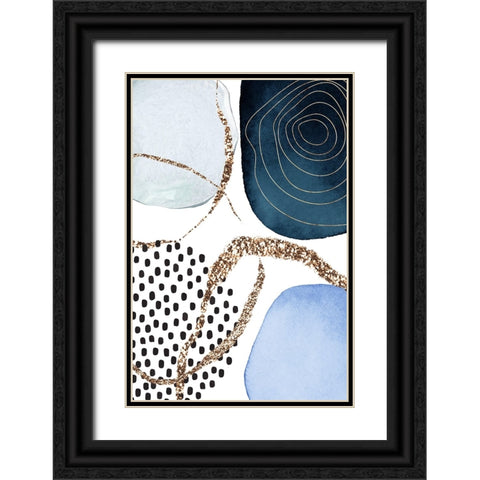 Aesthetic Blues-1 Black Ornate Wood Framed Art Print with Double Matting by Moss, Sally Ann