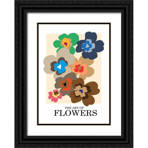 The Art Of Flowers Pink Black Ornate Wood Framed Art Print with Double Matting by Collett, Frances