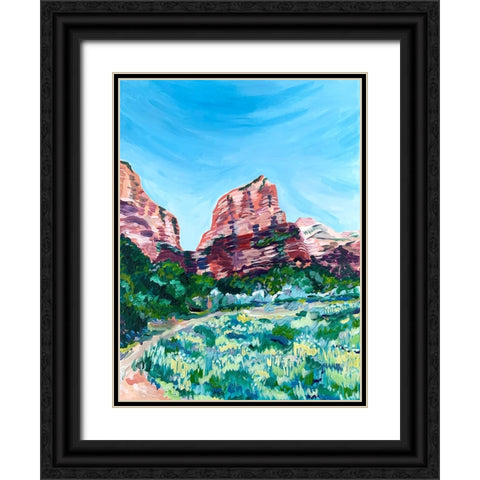 Angels Landing Black Ornate Wood Framed Art Print with Double Matting by Key and Sea