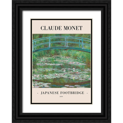 Japanese Footbridge 1899 Black Ornate Wood Framed Art Print with Double Matting by Pictufy