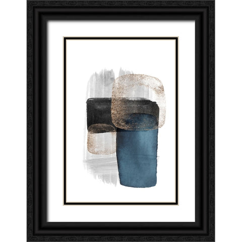 Night Blue-3 Black Ornate Wood Framed Art Print with Double Matting by Moss, Sally Ann
