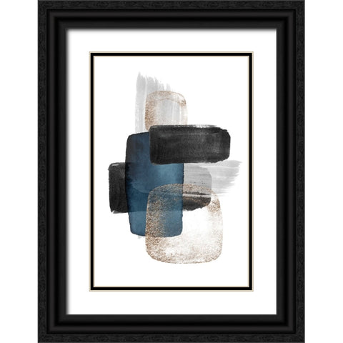Night Blue-2 Black Ornate Wood Framed Art Print with Double Matting by Moss, Sally Ann
