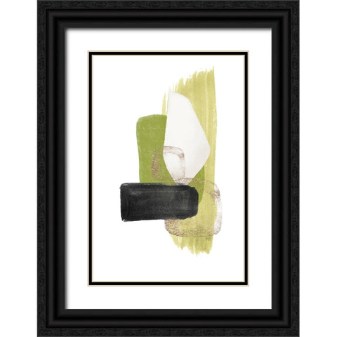 Green Dream-3 Black Ornate Wood Framed Art Print with Double Matting by Moss, Sally Ann