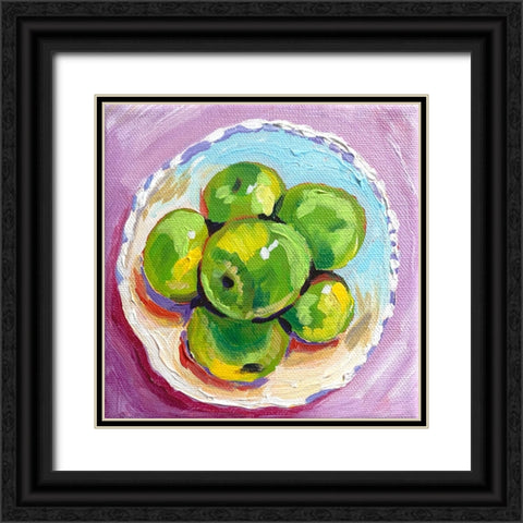 Apples Black Ornate Wood Framed Art Print with Double Matting by Key and Sea