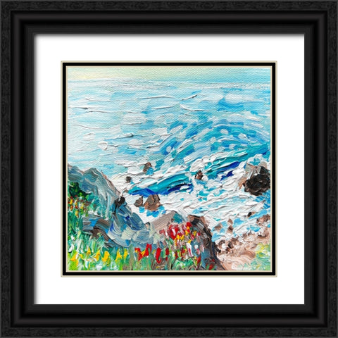 Coastline Black Ornate Wood Framed Art Print with Double Matting by Key and Sea