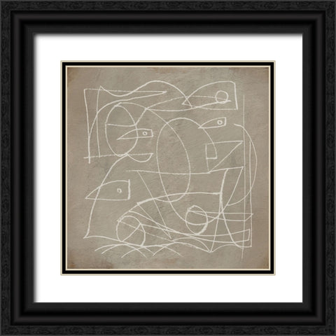 Faces Black Ornate Wood Framed Art Print with Double Matting by Hobday, Dan
