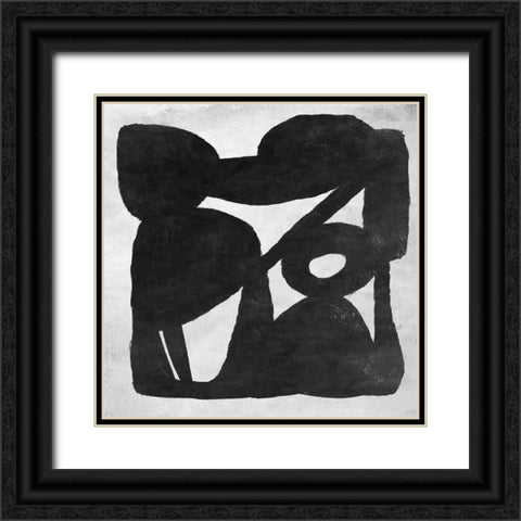 Abstract Melody No5 Black Ornate Wood Framed Art Print with Double Matting by Hobday, Dan
