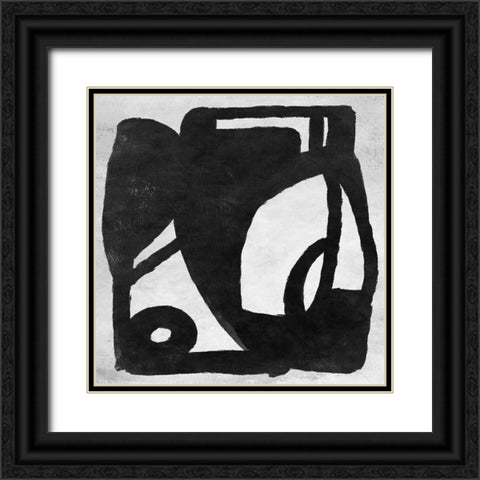 Abstract Melody No3 Black Ornate Wood Framed Art Print with Double Matting by Hobday, Dan