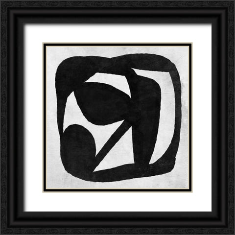 Abstract Melody Black Ornate Wood Framed Art Print with Double Matting by Hobday, Dan