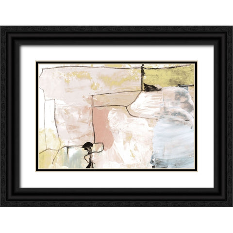 Abstract Pastels Black Ornate Wood Framed Art Print with Double Matting by Hobday, Dan