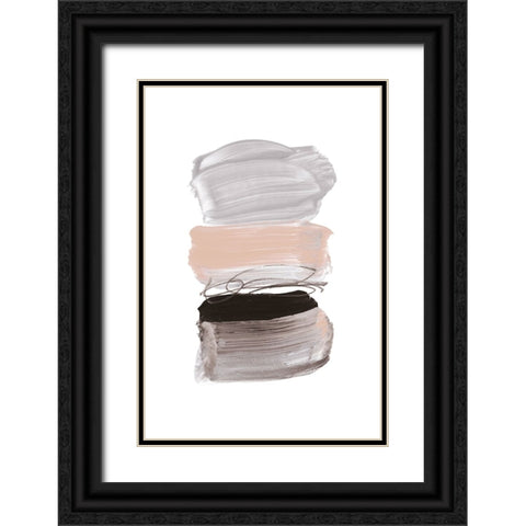 Strokes Black Ornate Wood Framed Art Print with Double Matting by Hobday, Dan