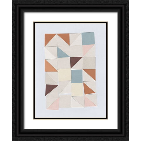 Pastel Geometrics Black Ornate Wood Framed Art Print with Double Matting by Hobday, Dan