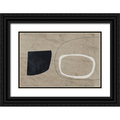 Earthy Geometrics Black Ornate Wood Framed Art Print with Double Matting by Hobday, Dan