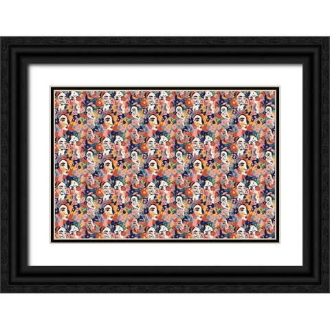Pattern No 126 Black Ornate Wood Framed Art Print with Double Matting by Treechild
