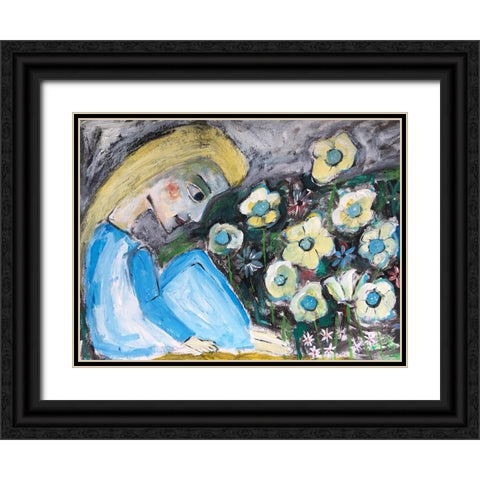 In the Garden Black Ornate Wood Framed Art Print with Double Matting by Bursic, Sharyn