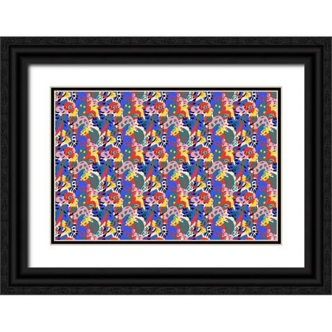 Ppattern No 139 Black Ornate Wood Framed Art Print with Double Matting by Treechild