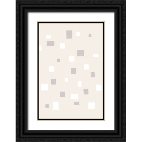 Abstract Squares Black Ornate Wood Framed Art Print with Double Matting by uplusmestudio
