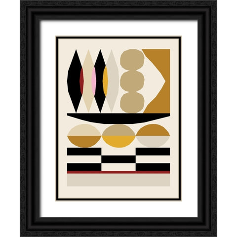 Abstract composition 25 Black Ornate Wood Framed Art Print with Double Matting by NKTN