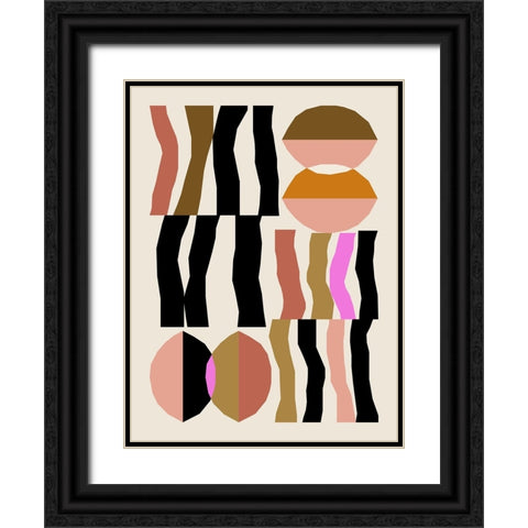 Abstract composition 26 Black Ornate Wood Framed Art Print with Double Matting by NKTN