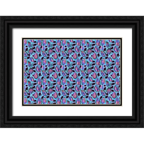 Pattern No 142 Black Ornate Wood Framed Art Print with Double Matting by Treechild