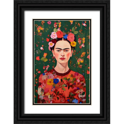 The Love Of Flowers Black Ornate Wood Framed Art Print with Double Matting by Treechild