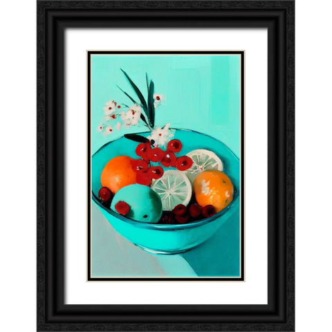 Delicious Fruits Black Ornate Wood Framed Art Print with Double Matting by Treechild