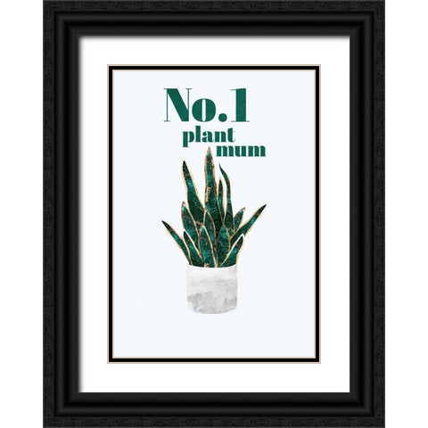 Plant typography quote text 3 Black Ornate Wood Framed Art Print with Double Matting by Manovski, Sarah