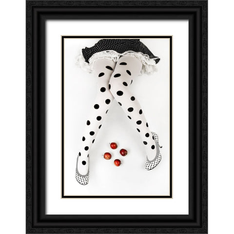 Dotted Black Ornate Wood Framed Art Print with Double Matting by Wasilewski, Adam