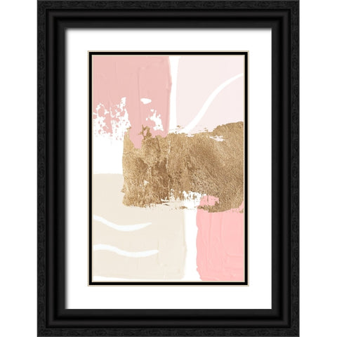 Pride of Pink-3 Black Ornate Wood Framed Art Print with Double Matting by Moss, Sally Ann
