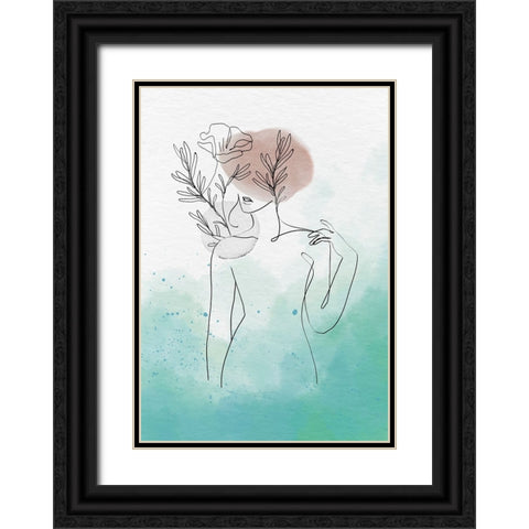 Mentha Black Ornate Wood Framed Art Print with Double Matting by Roze, Fadil