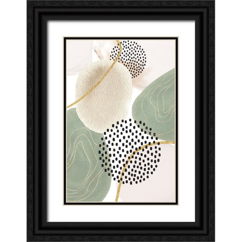 Calm green- 3 Black Ornate Wood Framed Art Print with Double Matting by Ann Moss, Sally