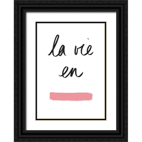 La Vie En Rose Black Ornate Wood Framed Art Print with Double Matting by Bodart, Florent