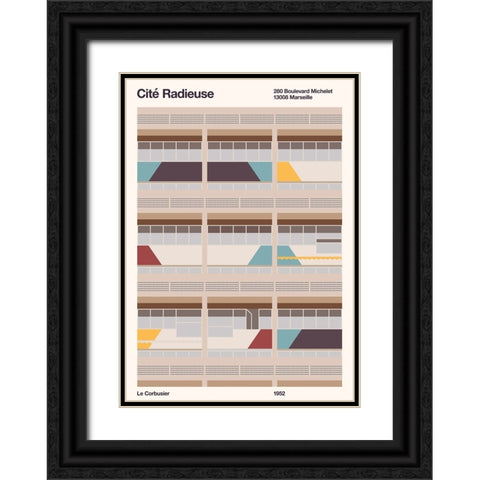 Cite Radieuse Black Ornate Wood Framed Art Print with Double Matting by Bodart, Florent