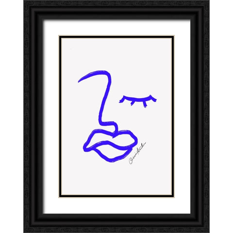 Abstract Face Black Ornate Wood Framed Art Print with Double Matting by Fritsch, Athene