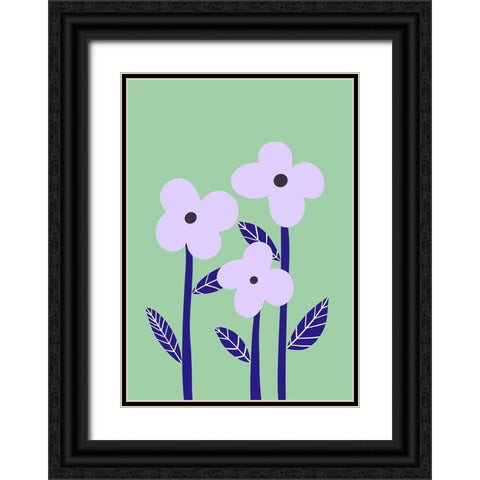 Lilac Flowers Black Ornate Wood Framed Art Print with Double Matting by Fritsch, Athene
