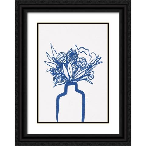 Flowers in a Vase Black Ornate Wood Framed Art Print with Double Matting by Fritsch, Athene