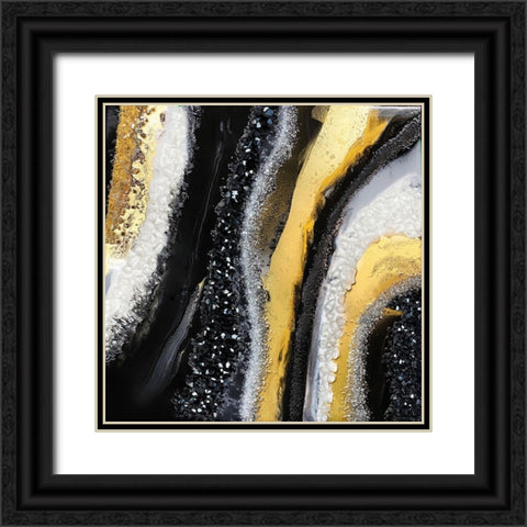 Black Agate Black Ornate Wood Framed Art Print with Double Matting by Storms, Alyson
