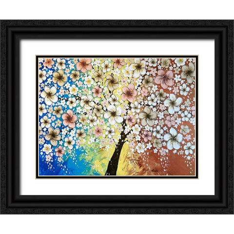 Cherry Blossoms Black Ornate Wood Framed Art Print with Double Matting by Storms, Alyson