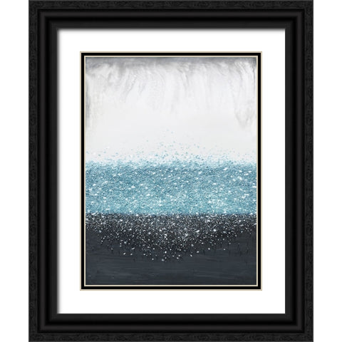 Crystal Rain Blue Black Ornate Wood Framed Art Print with Double Matting by Storms, Alyson