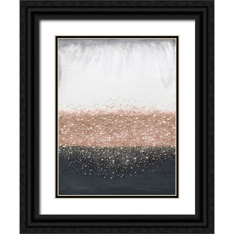 Crystal Rain Dusty Rose Black Ornate Wood Framed Art Print with Double Matting by Storms, Alyson
