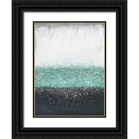 Crystal Rain Green Black Ornate Wood Framed Art Print with Double Matting by Storms, Alyson