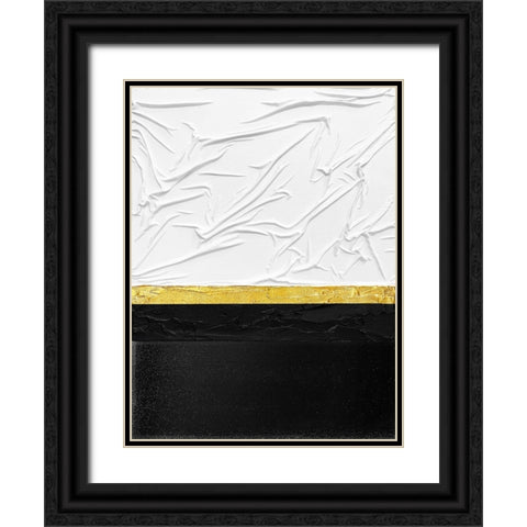 Fabric Gold and Black Black Ornate Wood Framed Art Print with Double Matting by Storms, Alyson