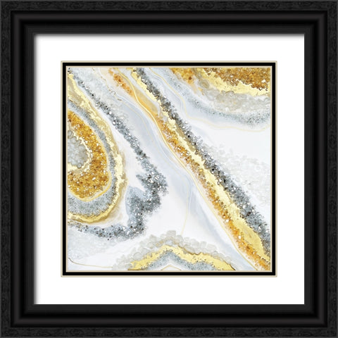Gold Agate Black Ornate Wood Framed Art Print with Double Matting by Storms, Alyson