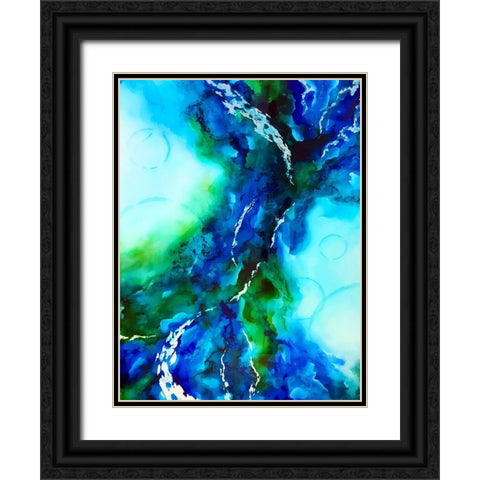 Green Blue Black Ornate Wood Framed Art Print with Double Matting by Storms, Alyson