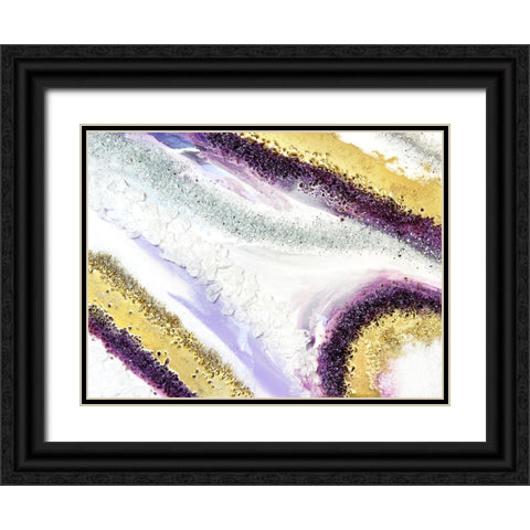 Purplei Agate Black Ornate Wood Framed Art Print with Double Matting by Storms, Alyson