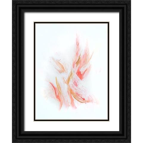 Rose Gold Ribbons Black Ornate Wood Framed Art Print with Double Matting by Storms, Alyson