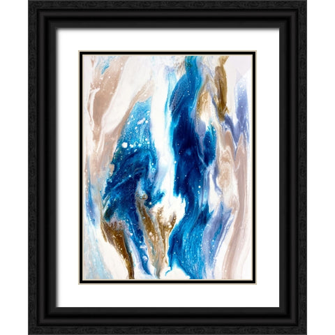 Sapphire Wave Black Ornate Wood Framed Art Print with Double Matting by Storms, Alyson