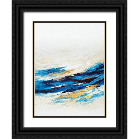 Serenity Wave Black Ornate Wood Framed Art Print with Double Matting by Storms, Alyson