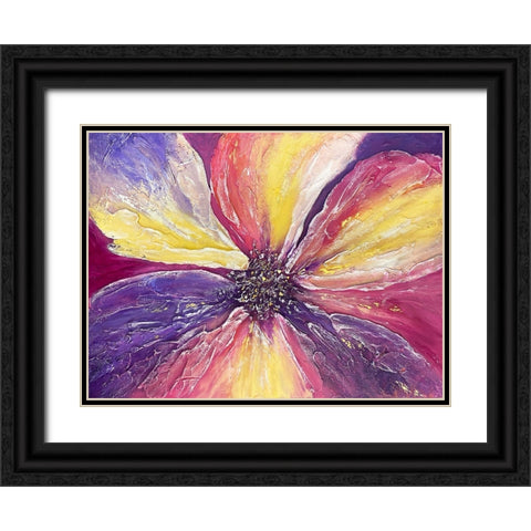 Warm Flower Black Ornate Wood Framed Art Print with Double Matting by Storms, Alyson